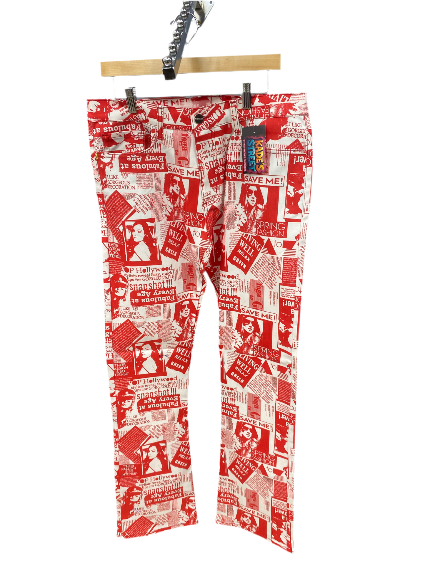 Golden LA Red Newspaper Pants Size 36