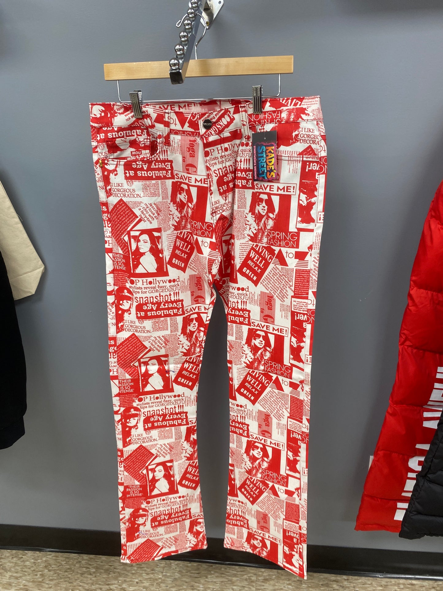 Golden LA Red Newspaper Pants Size 36
