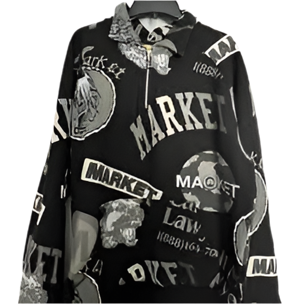 China town market quarter zip black medium