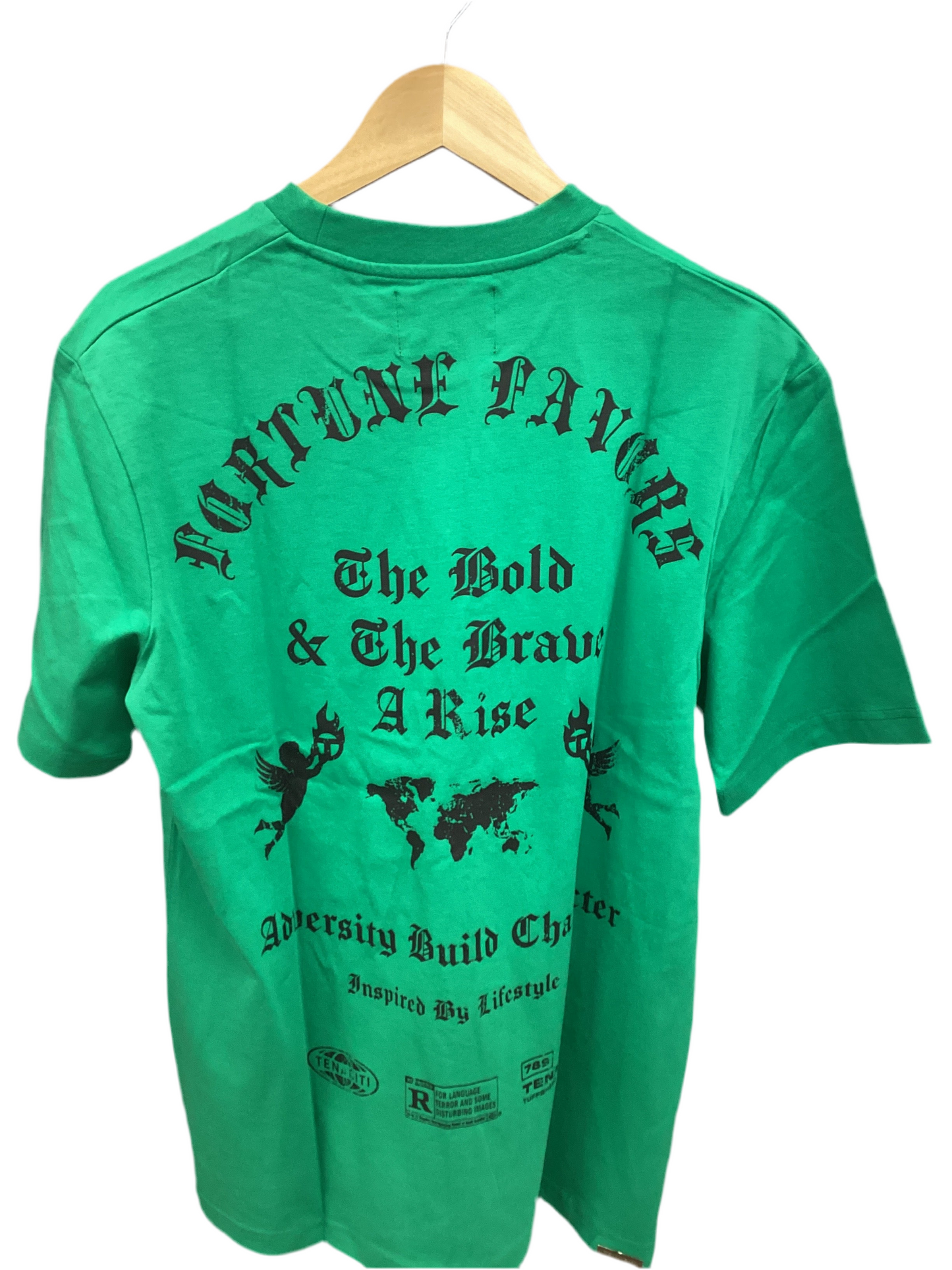 Green TENACITI Fortune Favors Tee Size S