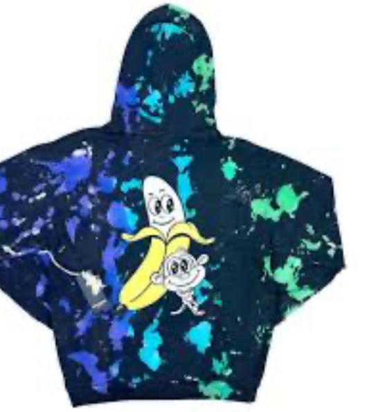 Bananas Monkey Black Tye Dye Hoodie Size-2T-3T