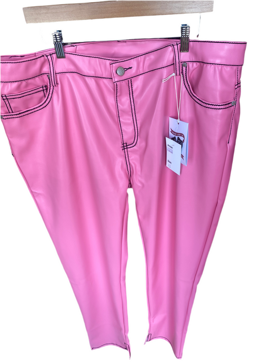 ASAALI Pink Leather Pants Size 30