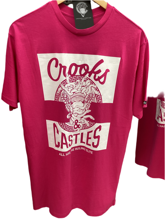 Crooks and Castles Pink Snake  Shirt Size LG
