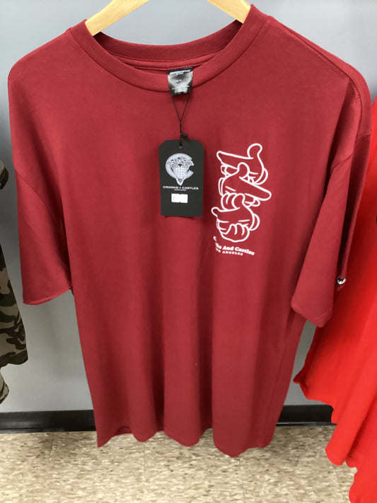 Crooks and Castles Maroon Shirt Size XL