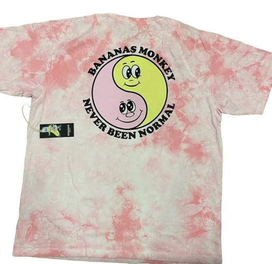 Bananas Monkey Pink Tye Dye Tee 3T-7T Youth M Youth L