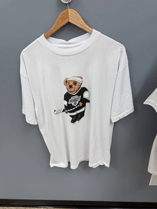 Market Studios Hockey Bear Tee size Large