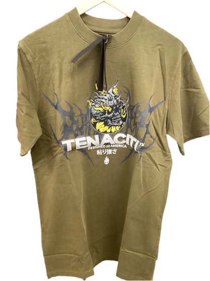 TENACITI Olive Skull Tee Size M