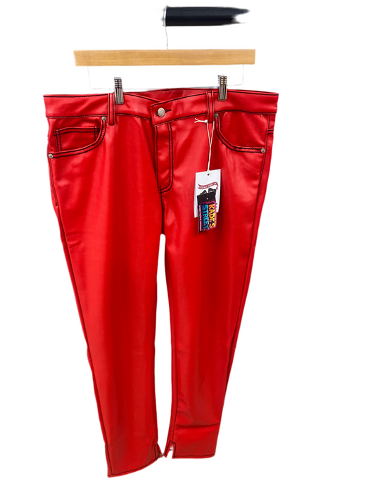 ASAALI red leather pants size 28