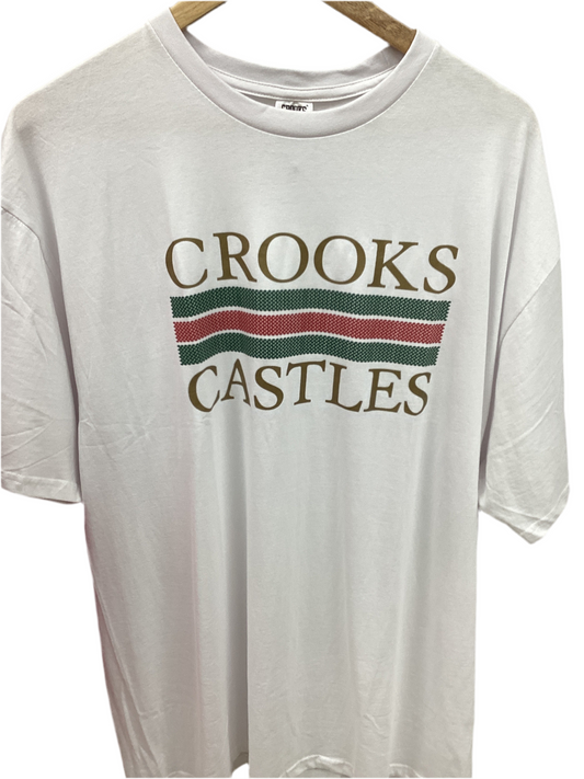 Crooks and Castles White Tee Size XL