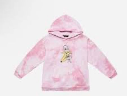 Bananas Monkey Pink Tye Dye Hoodie Size-2T-4T,6T Youth L