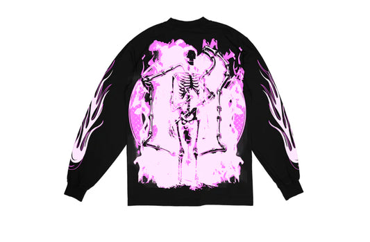 Evil Vice Black/Pink Skull Long Sleeve Size 2xl