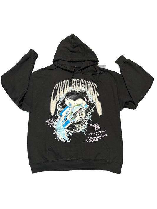 Civil Regime Love Kills Lips Hoodie Size Small
