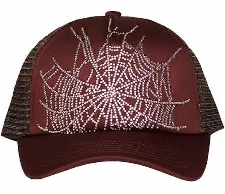 Sp55der hat brown rhinestone